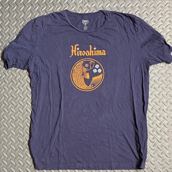 Navy Tee with Orange Graphic - Picture 1 of 3